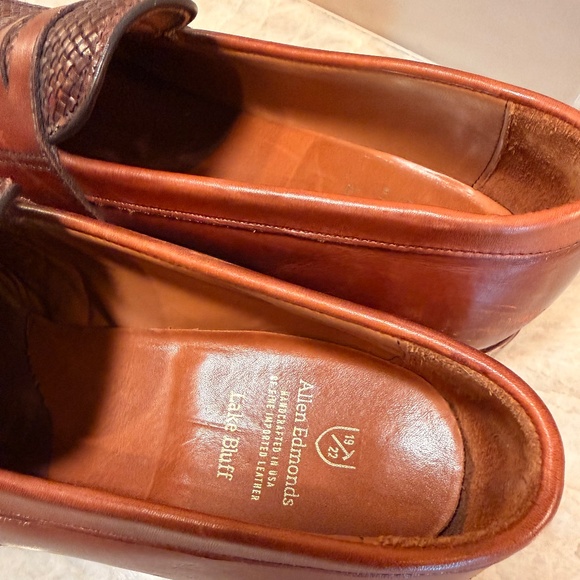 Allen Edmonds, Woven Vamp, Lake Bluff Loafers, Brown, Size 12 D main image 7